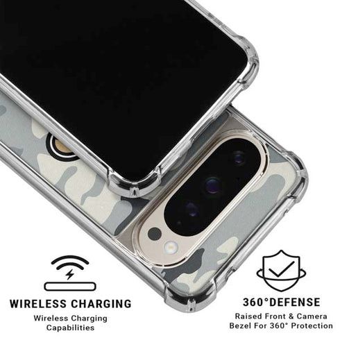 NFL New Orleans Saints Camo Pixel 9/9 Pro Clear Case